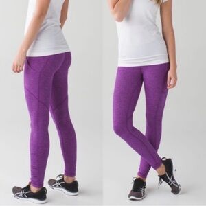 LULULEMON speed tight IV Rulu 8 weathered purple ruched